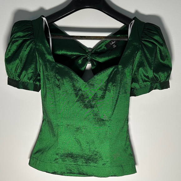 Lulus Metallic Green Top – XS, New Without Tag - Picture 2 of 9